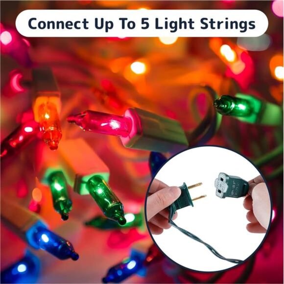 Christmas String Lights 100 Count 20 Ft Multicolor Indoor Outdoor Holiday Decor - Picture 6 of 7